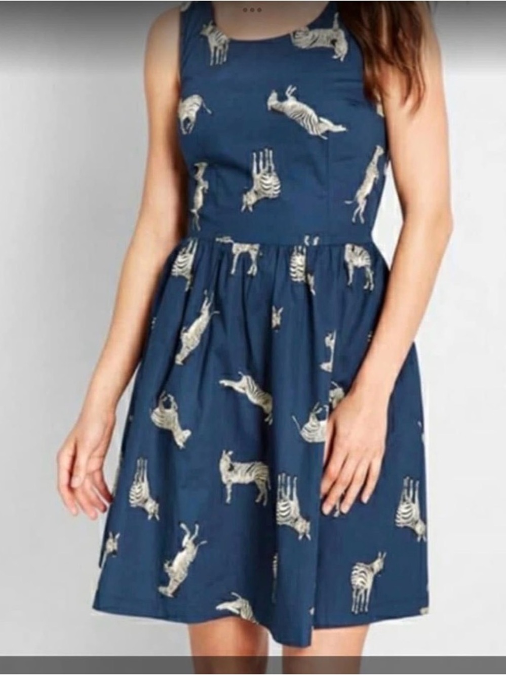 Modcloth Navy Dress with Cream Zebra Print NWT size 2x